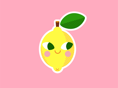 Happy lemon adobe illustrator character cute cute illustration design fruit illustration illustrator lemon sticker vector