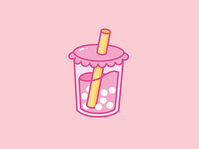 Bubble tea cute design food and drink illustration logo vector