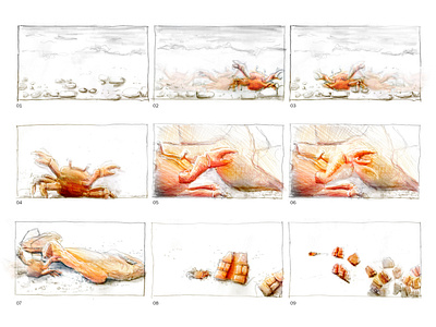 The little crab animation 2d concept crab drawing illustration little crab storyboard