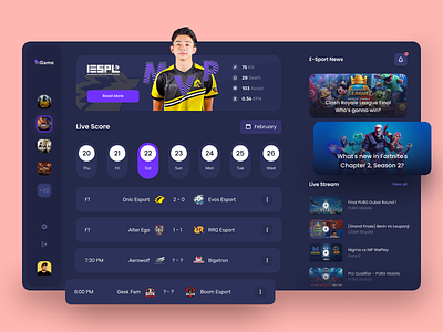 Live Score E-Sport Dashboard