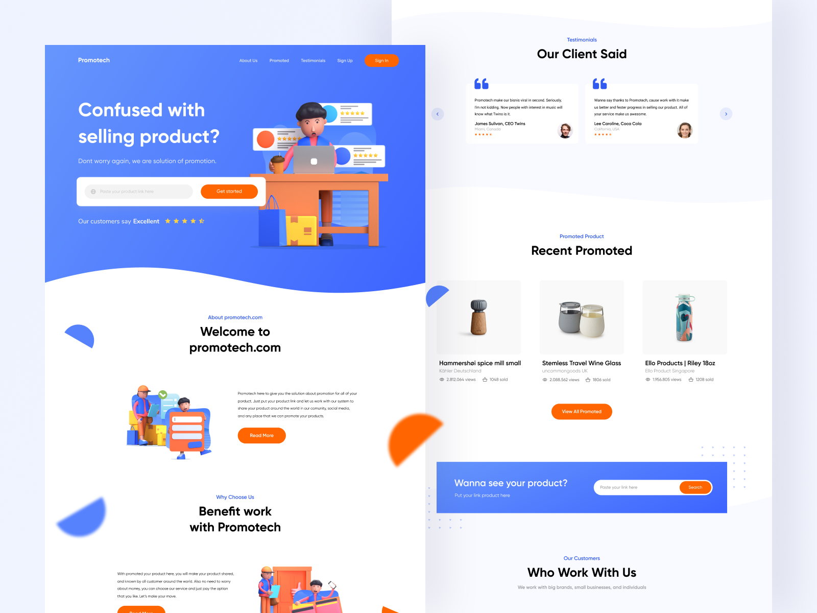 Twins, Landing Page