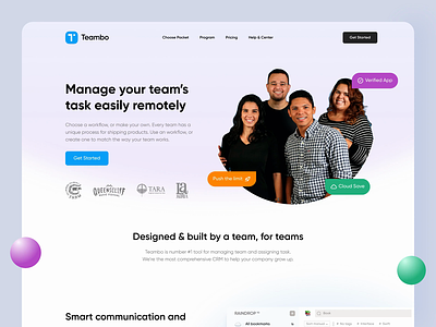 Teambo - Landing Page Exploration Animation animation animation after effects animation design app company footer gradient header landing page landing pages principle startup team web web animation web animations web design website website design websites