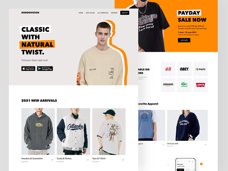 Apparel Landing Page Exploration by Happy Tri Milliarta for One Week ...
