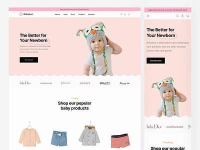 Babyboo Landing Page Animation after effect animation animation after effects animations baby baby clothes baby shop ecommerce ecommerce shop ios landing page marketplace prototype web web design website website concept website design websites wordpress