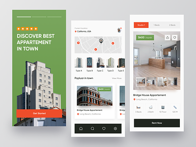 Real Estate Mobile App Exploration app card clean home home rent house ios mobile mobile app mobile screen product design property real estate real estates rent ui ui design ux ux design villa