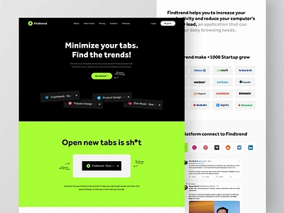 Findtrend Landing Page Animation (Live 🔥) animation card darkmode development landing page parallax saas ui ui animation ui design ux web web animation web development webflow website websites