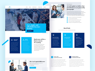 Investment Landing Page (Redesign) bank blue bootstrap investment landing page money money app redesign save money simple ui ux web design website white