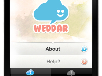 Weddar iPhone App Shot1 app blue design icon interface iphone pink ui watercolor