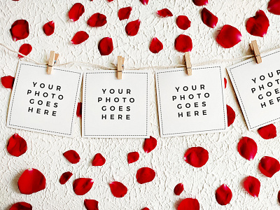 Valentines Photo Stream Mock Up art branding design flat graphic design illustration minimal petals photo photogrid photoshop rose valentine valentine day wedding