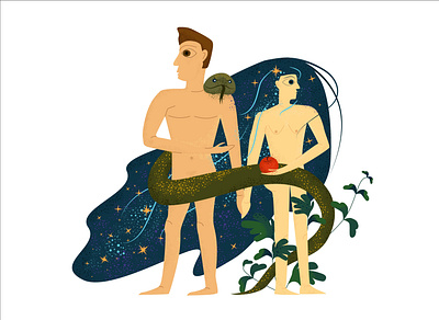 Adam and Eve adam adam and eve art design illustration vector