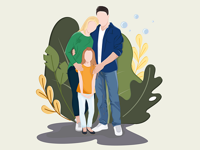 Happy family art child design family flat flatdesign happy illustration people vector webdesign