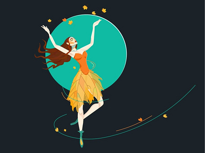 Autumn dance autumn dancer design illustration person vector