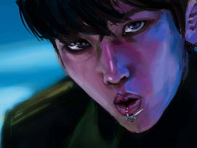 Baekyun EXO art digital digital art digital painting drawings illustration portrait portraits realism