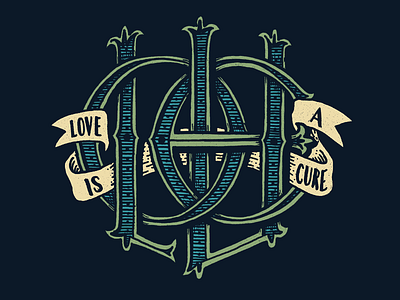 Sevenly - Love Is A Cure Pt.2 apparel banner custom flourish handmade label lettering monogram ornamentation script sevenly type typography vintage