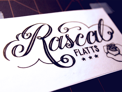 Rascal Flatts apparel custom flourish flower handmade lettering ornamentation script type typography vintage