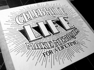 Sevenly - Celebrate Life apparel burst custom handmade lettering sevenly type typography vintage