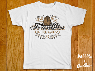 Franklin Electric Company - White apparel branding custom flourish handmade lettering logo ornamentation type typography victorian vintage