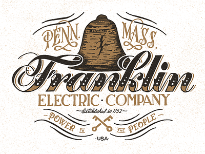 Franklin Electric Company - Final apparel branding custom handmade lettering logo ornamentation type typography vintage