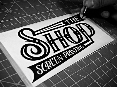 The Shop - Screen Printing - Ink banners branding custom handmade lettering logo type typography vintage