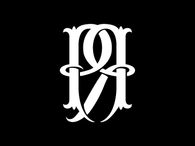 PR Monogram apparel branding custom handmade lettering logo mark monogram type typography vintage