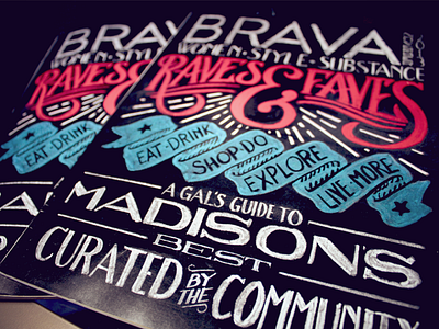 Brava Magazine Cover banner chalk custom hand lettering handmade label lettering type typography vintage