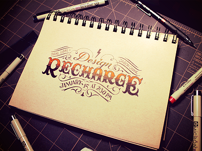 Design Recharge - Today at 2:30! (Pt. 2) custom flourish handmade lettering ornamentation script type typography victorian vintage