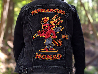 Freelancers Patches biker chainstitch devil embroidery freelance jacket mascot nomad patch