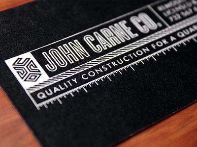 John Carne Co. Business Cards - The Other Side
