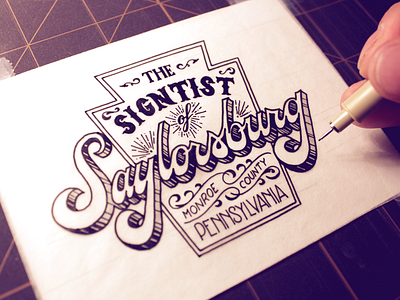 The Signtist of Saylorsburg - Inks custom flourish hand drawn handmade label lettering ornamentation pennsylvania type typography victorian vintage