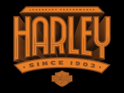 Harley-Davidson apparel banner custom davidson deco harley lettering motorcycles type typography