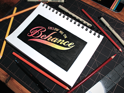 Behance - Inks/Pencils behance colored pencils custom handmade lettering photography portfolio prismacolor script type typography vintage