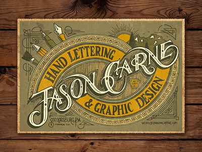 Jason Carne Trade Card - Final branding custom flourish hand lettering handmade lettering logo ornamentation trade card type typography victorian