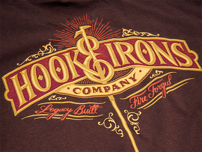 Hook & Irons Co. - Legacy Built - Printed apparel custom flourish handmade hook irons label lettering ornamentation script typography victorian vintage