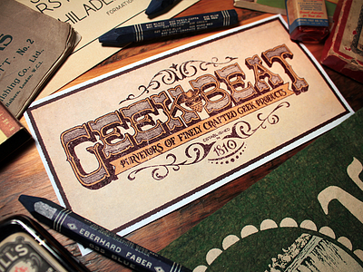 Geek Beat Old West - Final banner flourish hand drawn hand lettering lettering ornamentation saloon typography western