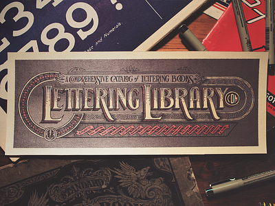 Lettering Library - Print Sample banner calligraphy flourish hand drawn hand lettering lettering monogram ornate stipple typography victorian