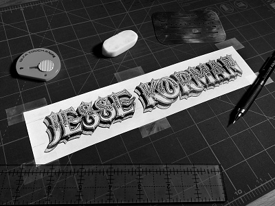Jesse Korman branding custom drop shadow hand lettering handmade lettering logo ornate type typography vintage