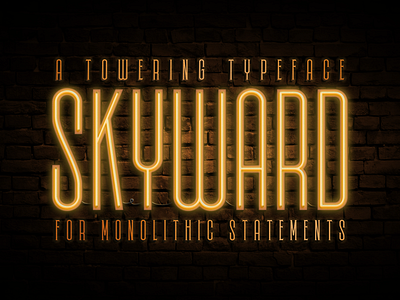 Skyward - A Towering Typeface font inline italic lettering neon sans serif serif type typeface typography