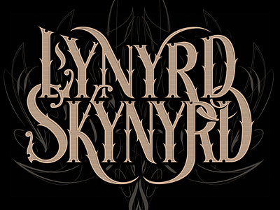 Lynyrd Skynyrd Custom Lettering apparel custom flourish handmade lettering pinstriping spurs type typography victorian vintage