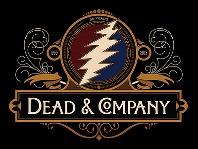 Dead & Co. Merch Design apparel banner custom flourish handmade label lettering ornamentation type typography victorian vintage