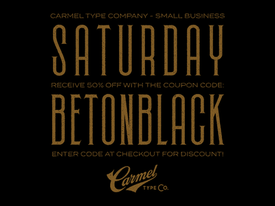 Small Business Saturday - 50% Off Sale! black friday coupon discount fonts foundry hand lettering lettering sale typeface typography