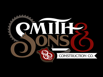 Smith & Sons Construction Co. blade branding construction custom lettering lockup logo logotype mark saw type typography