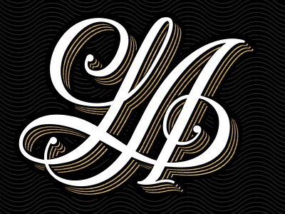 LA Monogram embossed foil lettering monogram packaging spirits type typography