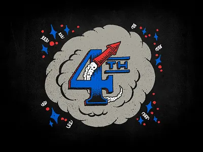 Independence Day Doodle 4th america chalk doodle. smoke fireworks illustration independence july lettering