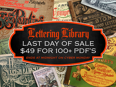 Lettering Library - Every Book Ever Released - $49 alphabets black friday books calligraphy cyber monday lettering pdf penmanship reference show cards sign painting typography