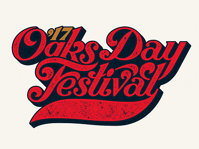2017 Oaks Day Festival branding lettering lockup logo logotype retro script type