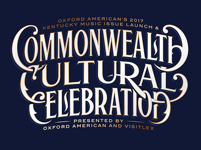 Commonwealth Cultural Celebration decorative headline lettering lockup logo roman swash type vintage