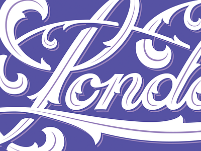 London decorative flow lettering ligature retro script spurred type typography vintage