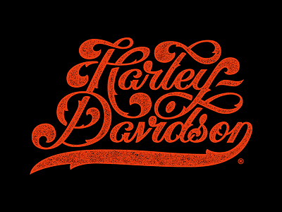 Harley-Davidson Script davidson harley lettering ligature lockup logotype retro script type vintage
