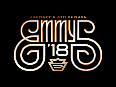 Emmys Logo award deco decorative headline lettering lockup logo title type typography