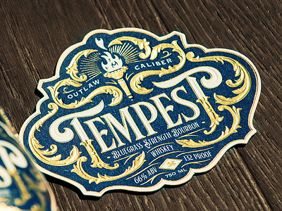 Tempest - Bluegrass Strength Bourbon Whiskey bourbon branding foiling label letterpress liquor packaging spirits whiskey